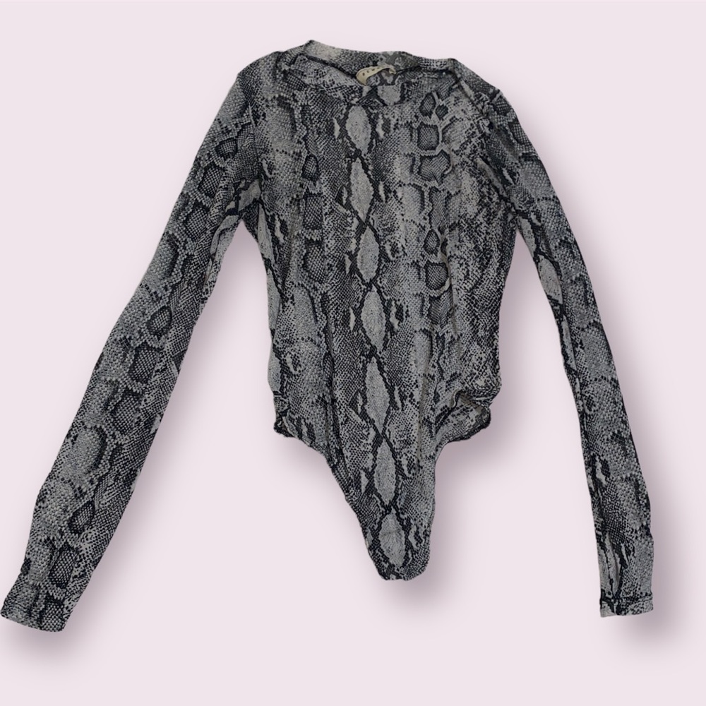 Sexy transparent Animal print bodysuit